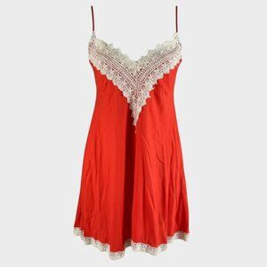 Honeylee Womens Coral Pink Orange Small Rayon Nightie Dress